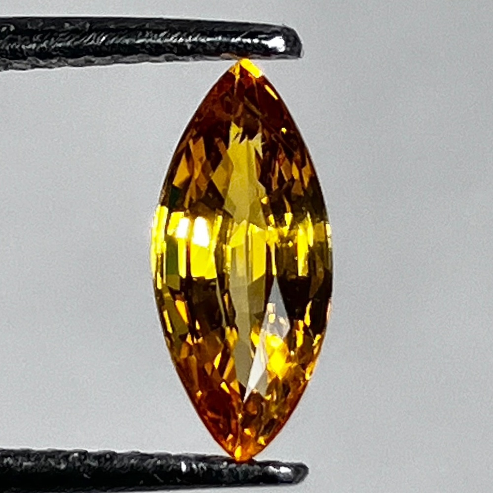 NATURAL YELLOW SAPPHIRE .92 Carat Marquise / 9.5x4mm / Not Lab Created / Orange